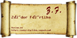 Zádor Fürtike névjegykártya